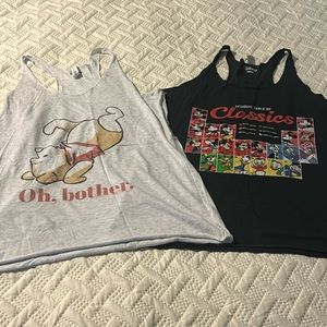 Two Disney tank tops